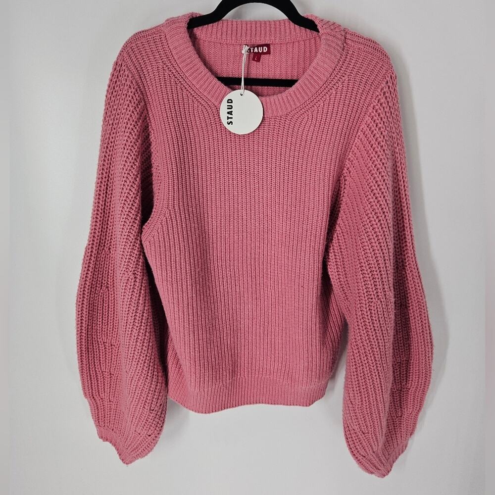 Staud Damask Pink Aura Bishop Sleeve Sweater L - Picture 2 of 8